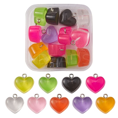 15Pcs Transparent Resin Pendants RESI-YW0001-45-1