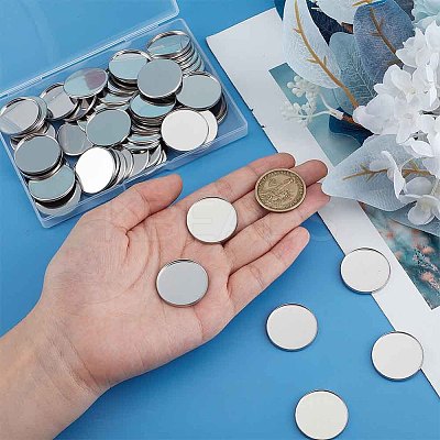 60Pcs 304 Stainless Steel Plain Edge Bezel Cups STAS-SC0009-12-1