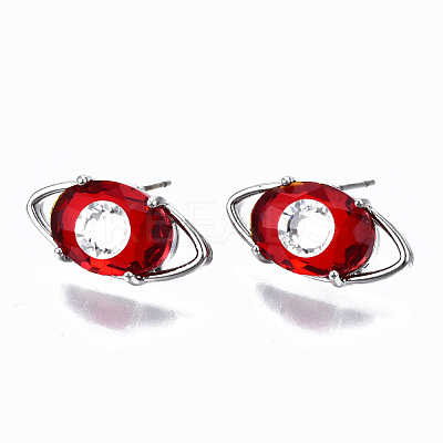 Brass Stud Earrings GLAA-S193-040A-P-1