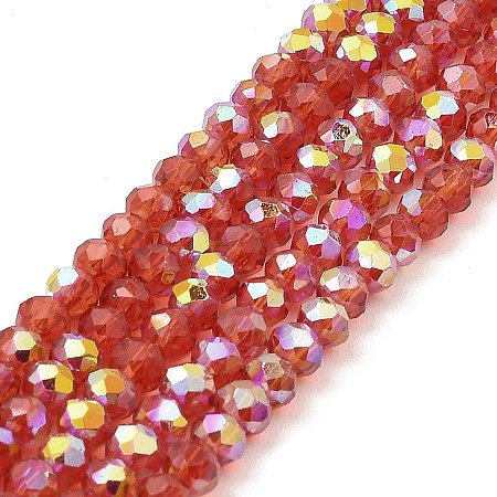 Baking Paint Transparent Glass Beads Strands DGLA-A034-J4mm-B08-1