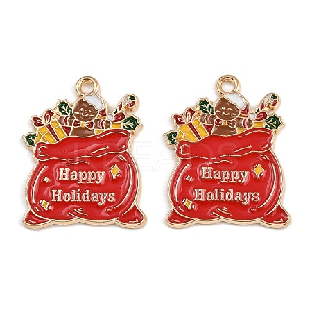 Christmas Theme Alloy Enamel Pendants ENAM-C031-01G-06-1