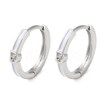 Brass Micro Pave Clear Cubic Zirconia Hoop Earrings for Women EJEW-S234-06P-1