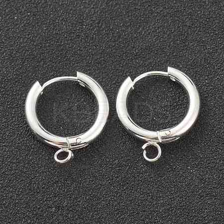 201 Stainless Steel Huggie Hoop Earring Findings STAS-P283-01D-S-1