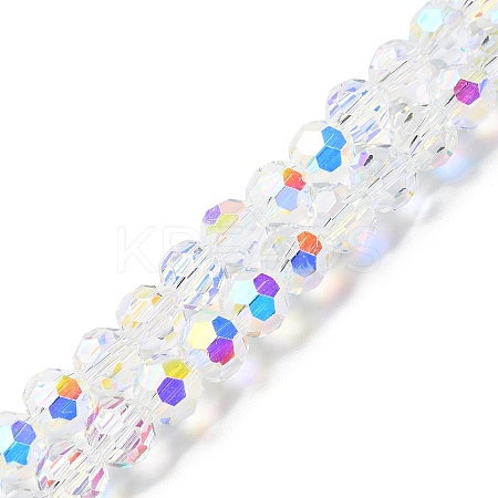 Transparent Electroplate Glass Beads Strands GLAA-Q099-J01-10-1