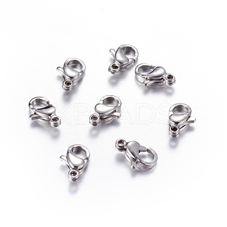 304 Stainless Steel Lobster Claw Clasps STAS-R050-10x6mm-1
