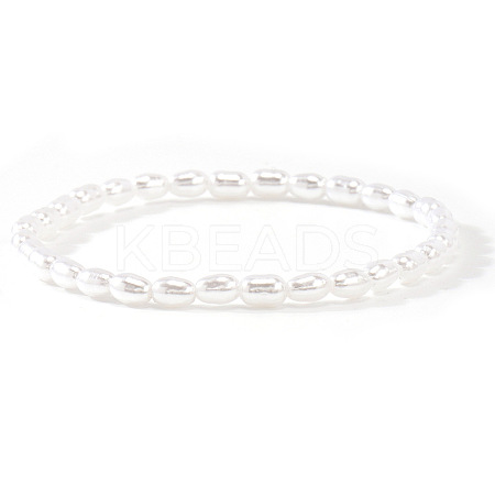 Elegant Imitation Pearl Rice Beaded Stretch Bracelets for Women JW5778-3-1