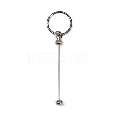 Iron Bar Beadable Keychain Clasps AJEW-R004-02B-1
