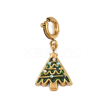 304 Stainless Steel Enamel Pendant Decorations STAS-L304-02G-1