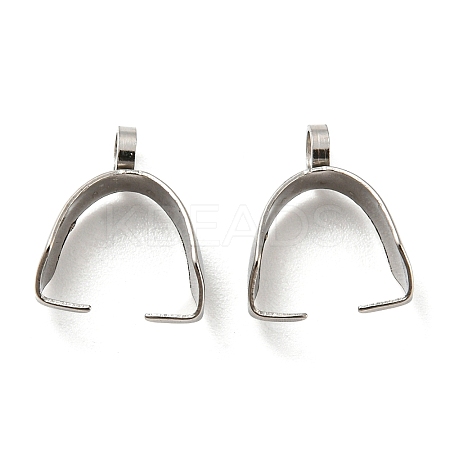 Non-Tarnish 201 Stainless Steel Pendant Pinch Bails STAS-Q310-02P-1
