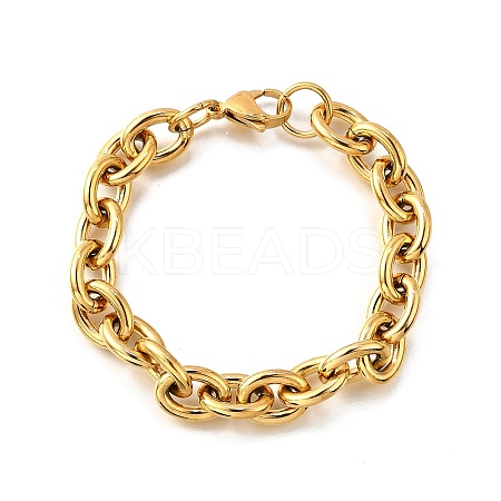 304 Stainless Steel Cable Chain Bracelets for Women BJEW-Q050-01C-G-1