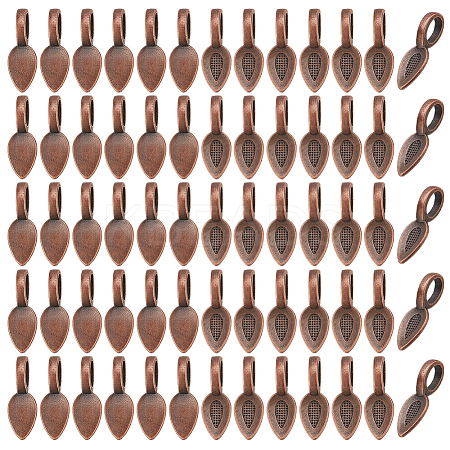 200Pcs Tibetan Style Alloy Glue-on Flat Pad Bails FIND-GO0002-98AB-1
