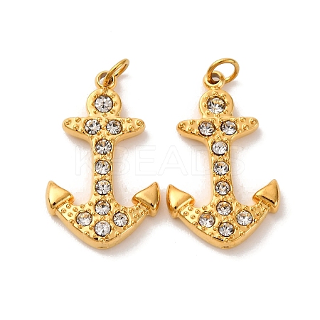 304 Stainless Steel Rhinestone Pendants STAS-U061-13G-01-1