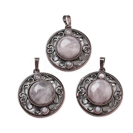 Natural Rose Quartz Pendants G-Q158-03A-R06-1