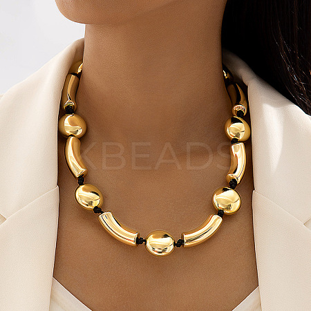 Alloy & CCB Plastic Beaded Necklaces FS-WG4655B-08-1