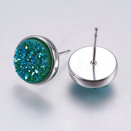 Druzy Resin Earrings KK-E724-S-03P-1