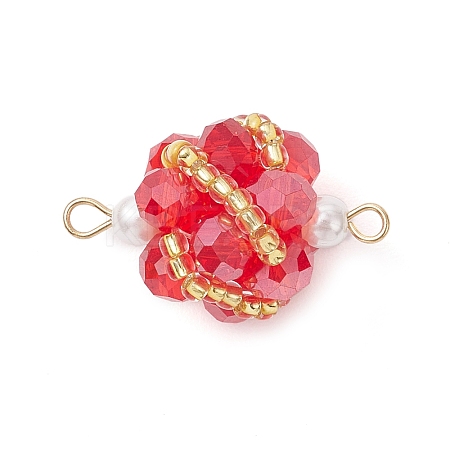 Glass Beaded Round Sphere Links PALLOY-MZ00874-05-1
