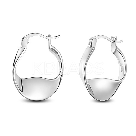 SHEGRACE Rhodium Plated 925 Sterling Silver Hoop Earrings JE903A-1