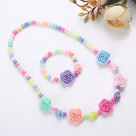 Plastic Beaded Necklaces & Beaded Bracelets WG32877-10-1