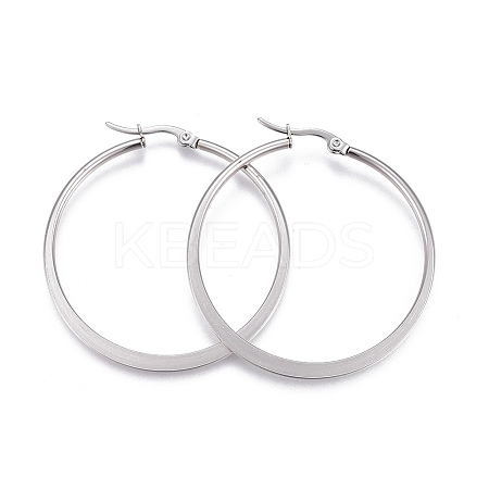 Tarnish Resistant 201 Stainless Steel Hoop Earrings LS-EJEW-A052-27B-1