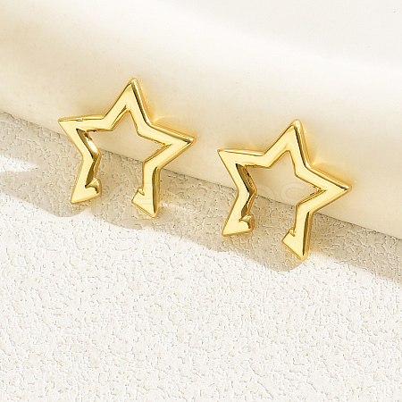 201 Stainless Steel Star Cuff Earrings VR3458-1