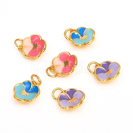 Brass Enamel Charms ZIRC-F816-02-1