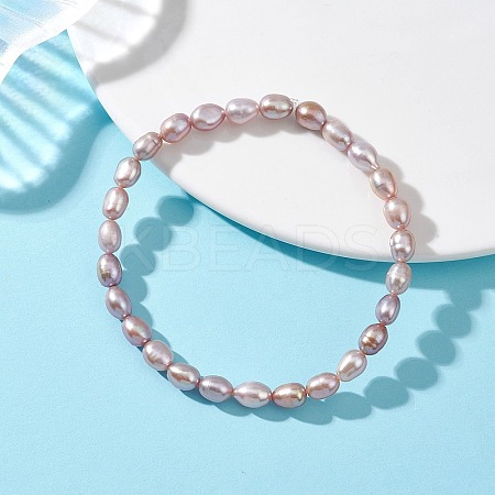 Natural Cultured Freshwater Pearl Beads Stretch Bracelets for Women BJEW-JB13210-02-1