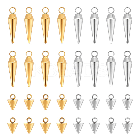 32Pcs 4 Styles 201 Stainless Steel Pendants FIND-UN0016-20-1