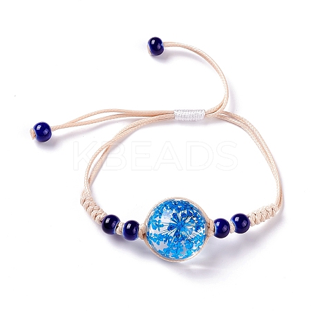 Handmade Dry Pressed Flower Link Bracelet for Girl Women LS-BJEW-C004-01F-1
