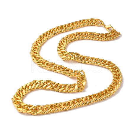Iron Cuban Link Chain Necklaces for Women Men NJEW-A028-01J-G-1