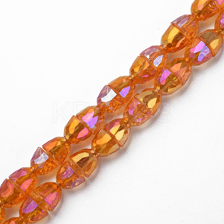 Electroplate Transparent Glass Beads Strands EGLA-N002-35-C05-1