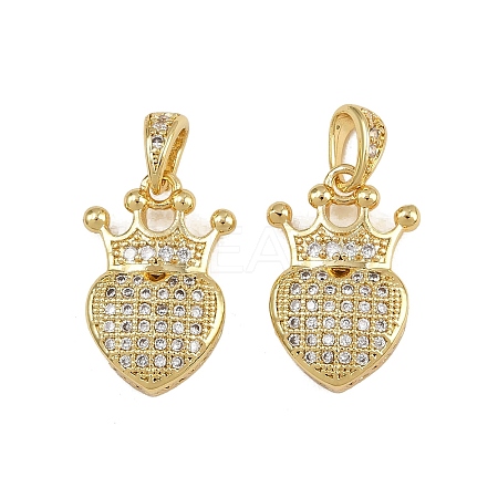 Brass Micro Pave Clear Cubic Zirconia Pendants ZIRC-I367-13G-02-1