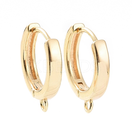 Ion Plating(IP) Brass Hoop Earring Findings X-KK-A168-25G-1