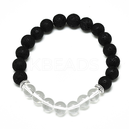 Natural Quartz Crystal Beads Stretch Bracelets X-BJEW-R309-02-A10-1