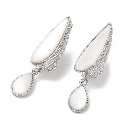 Teardrop Brass Fold Over Clasps KK-Z073-35P-01-1