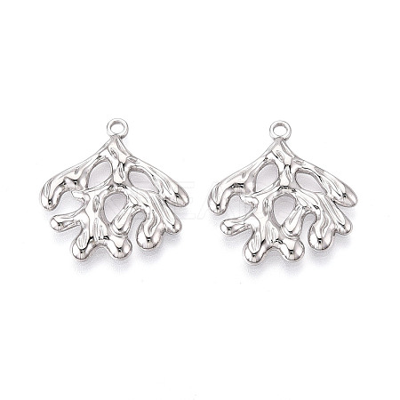 304 Stainless Steel Imitation Coral Pendants STAS-T069-42P-1
