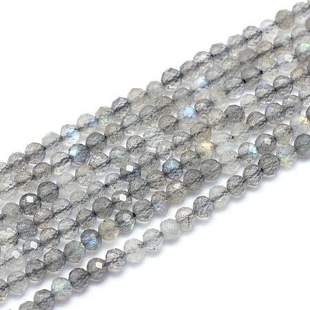 Natural Labradorite Beads Strands G-D0003-E86-4MM-1
