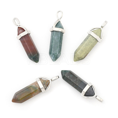 Natural Indian Agate Double Terminated Pointed Pendants LS-G-F295-04L-1
