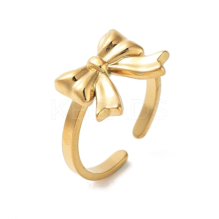 304 Stainless Steel Open Cuff Rings for Women LS-RJEW-Z044-02G-01-1