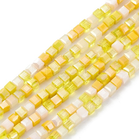 Gradient Color Electroplate Glass Bead Strands GLAA-E042-05C-1