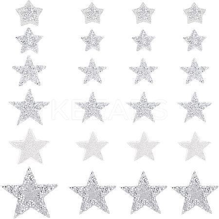 24Pcs 6 Style Star Glitter Hotfix Rhinestone DIY-FG0002-76-1