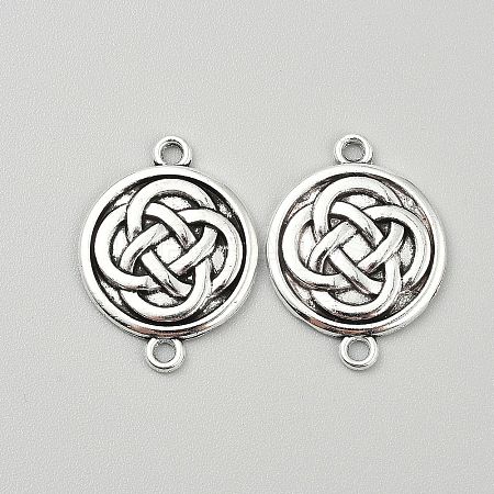 Tibetan Style Alloy Knot Connector Charms FIND-WH0432-92E-1