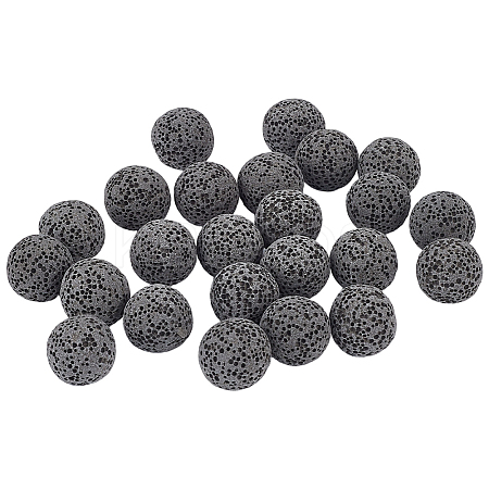 24Pcs Unwaxed Natural Lava Rock Beads G-PA0002-12A-1
