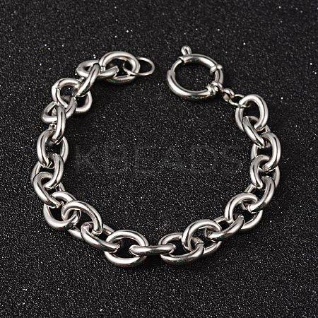 Tarnish Resistant 304 Stainless Steel Cable Chain Bracelets BJEW-H477-03-1