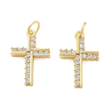 Brass Micro Pave Cubic Zirconia Pendants X1-KK-C092-21E-G-1