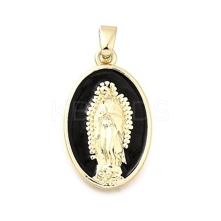 Brass Enamel Pendants KK-P336-05G-1