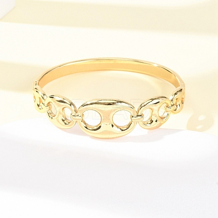 304 Stainless Steel Hinged Bangles for Women BJEW-F527-03G-1