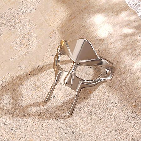 304 Stainless Steel Open Cuff Rings for Women RJEW-K303-07P-1