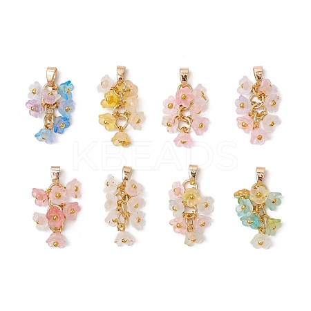 8Pcs Flower Acrylic Charms PALLOY-JF03591-1