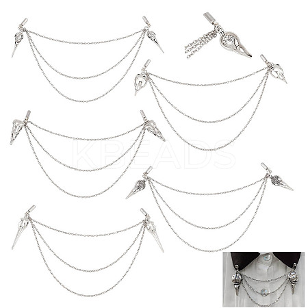 Alloy Charm Hanging Chains Collar Pins Tie Clips AJEW-GO00025-1