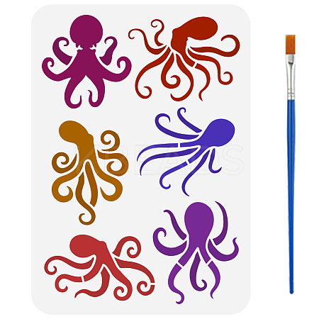 PET Hollow Out Drawing Painting Stencils DIY-WH0693-097-1